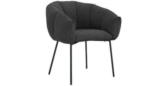 ARMLEHNSTUHL  Stoffauswahl Struktur  Schwarz  - Schwarz, Design, Textil/Metall (66/78/72cm) - Carryhome