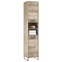HOCHSCHRANK 38/190/37 cm  - Eichefarben/Schwarz, KONVENTIONELL, Holzwerkstoff/Kunststoff (38/190/37cm) - MID.YOU
