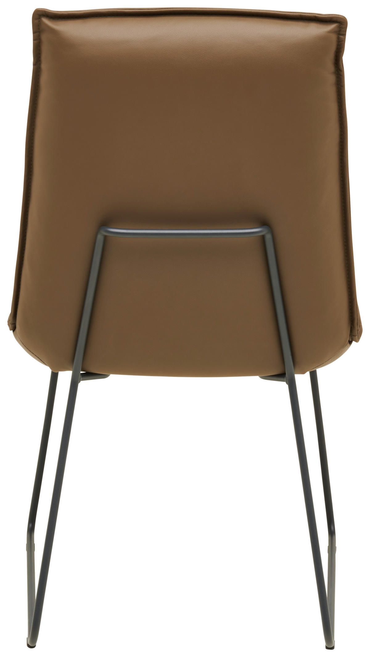 STUHL Echtleder Graphitfarben, Grün  - Graphitfarben/Grün, Design, Leder/Metall (52/85/66cm) - Cassando