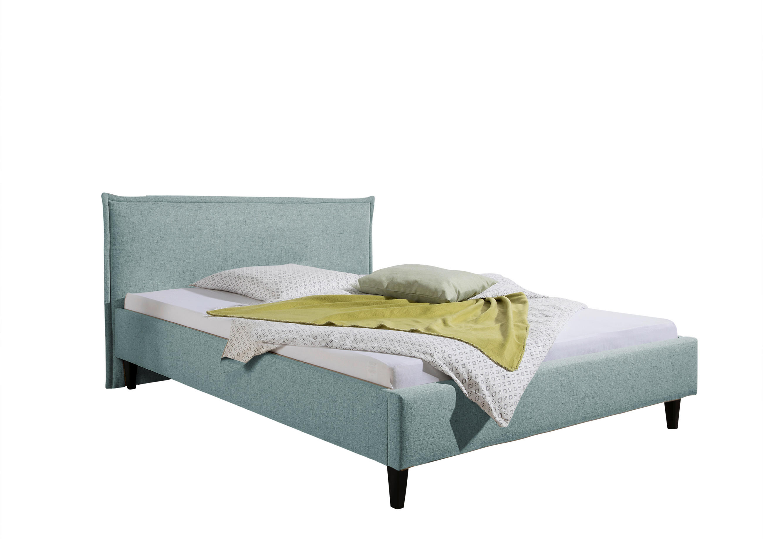 POLSTERBETT 140/200 cm,  in Petrol,  - Petrol/Schwarz, MODERN, Holz/Textil (140/200cm) - Livetastic