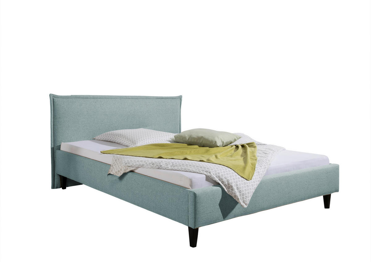 POLSTERBETT 140/200 cm,  in Petrol,  - Petrol/Schwarz, MODERN, Holz/Textil (140/200cm) - Livetastic