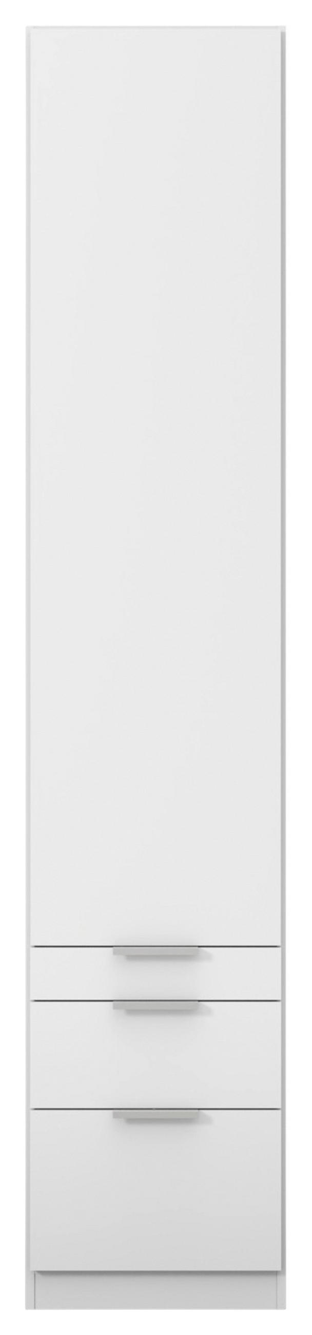 DREHTÜRENSCHRANK in Weiss  - Weiss/Alufarben, Modern, Holzwerkstoff (47/229/54cm) - Rauch Möbel