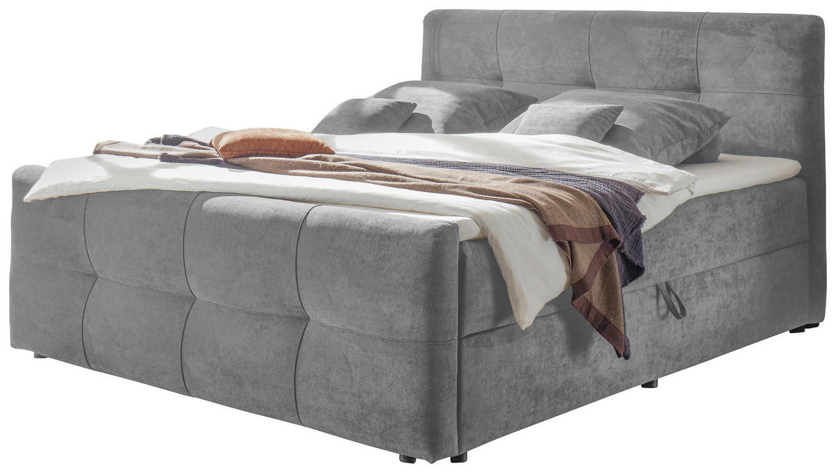 BOXBETT 180/200 cm  in Dunkelgrau  - Dunkelgrau, Modern, Holzwerkstoff/Kunststoff (180/200cm) - MID.YOU