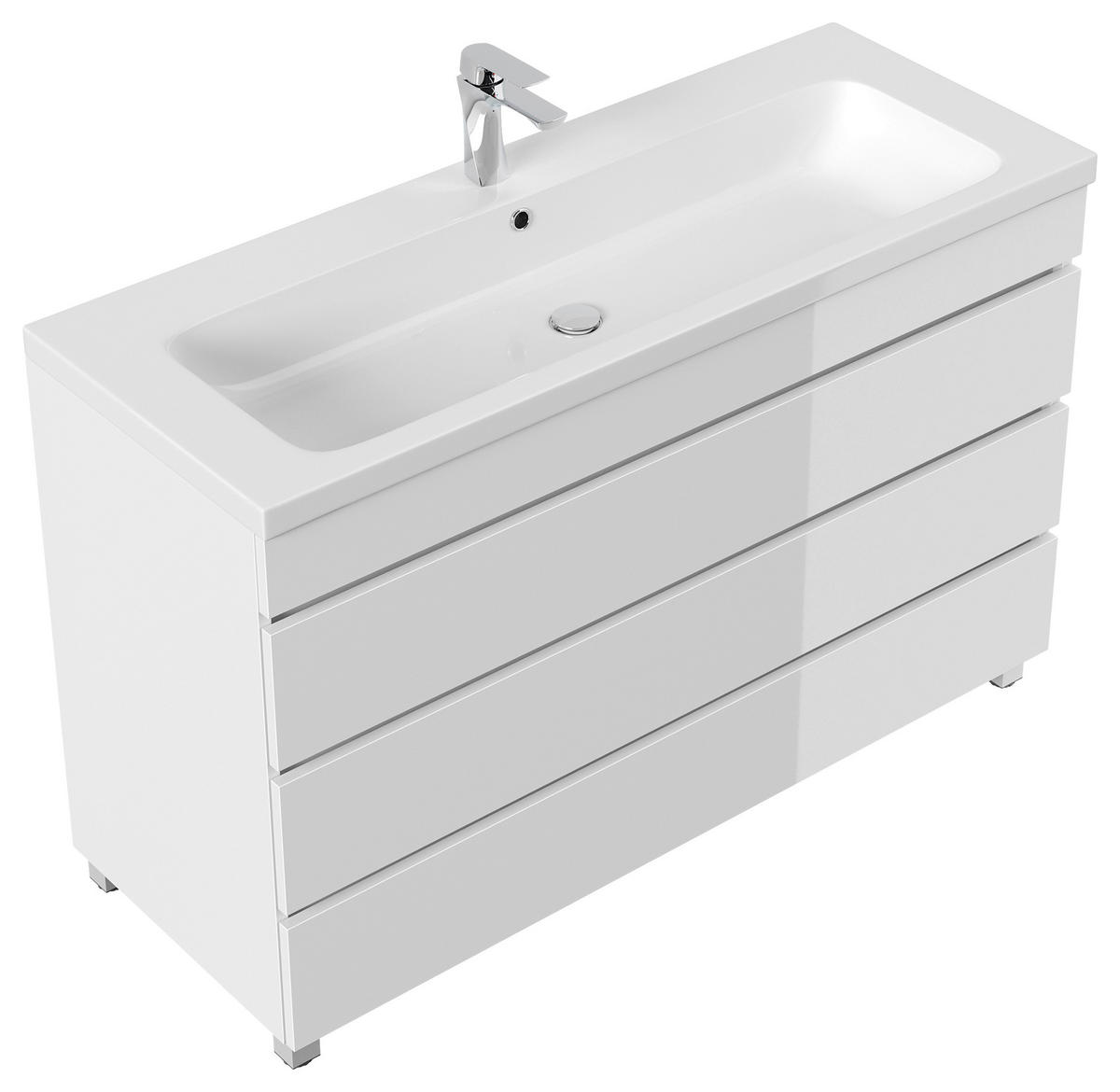 WASCHTISCHKOMBI 120 cm  - Weiß Hochglanz/Weiß, Basics, Holzwerkstoff/Stein (120cm) - MID.YOU