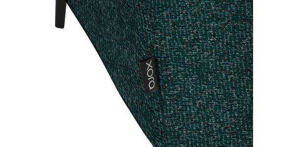 ECKSOFA in Struktur Petrol  280/205 cm  - Petrol/Schwarz, Design, Textil/Metall (280/205cm) - Xora