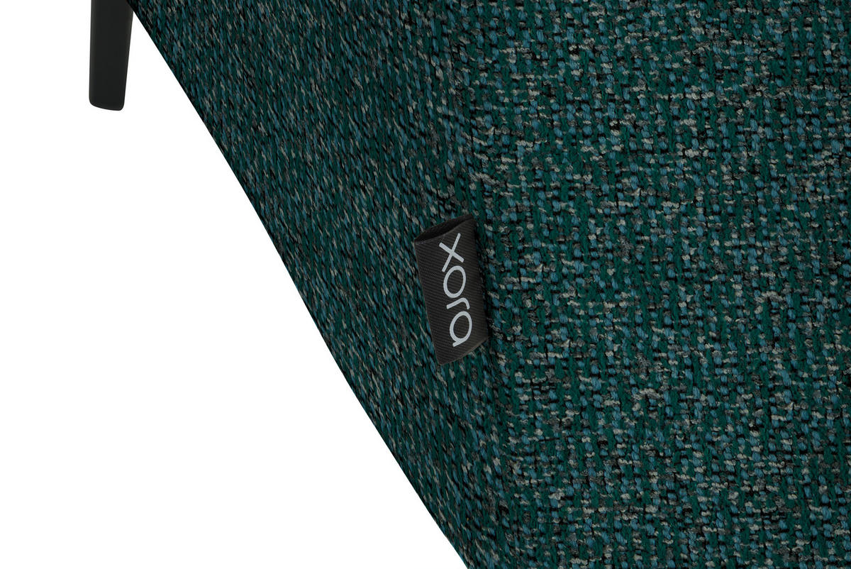 ECKSOFA in Struktur Petrol  280/205 cm  - Petrol/Schwarz, Design, Textil/Metall (280/205cm) - Xora