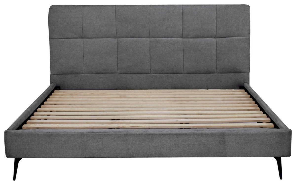 POLSTERBETT 180/200 cm  in Dunkelgrau  - Dunkelgrau/Schwarz, Design, Holz/Textil (180/200cm) - Boxxx