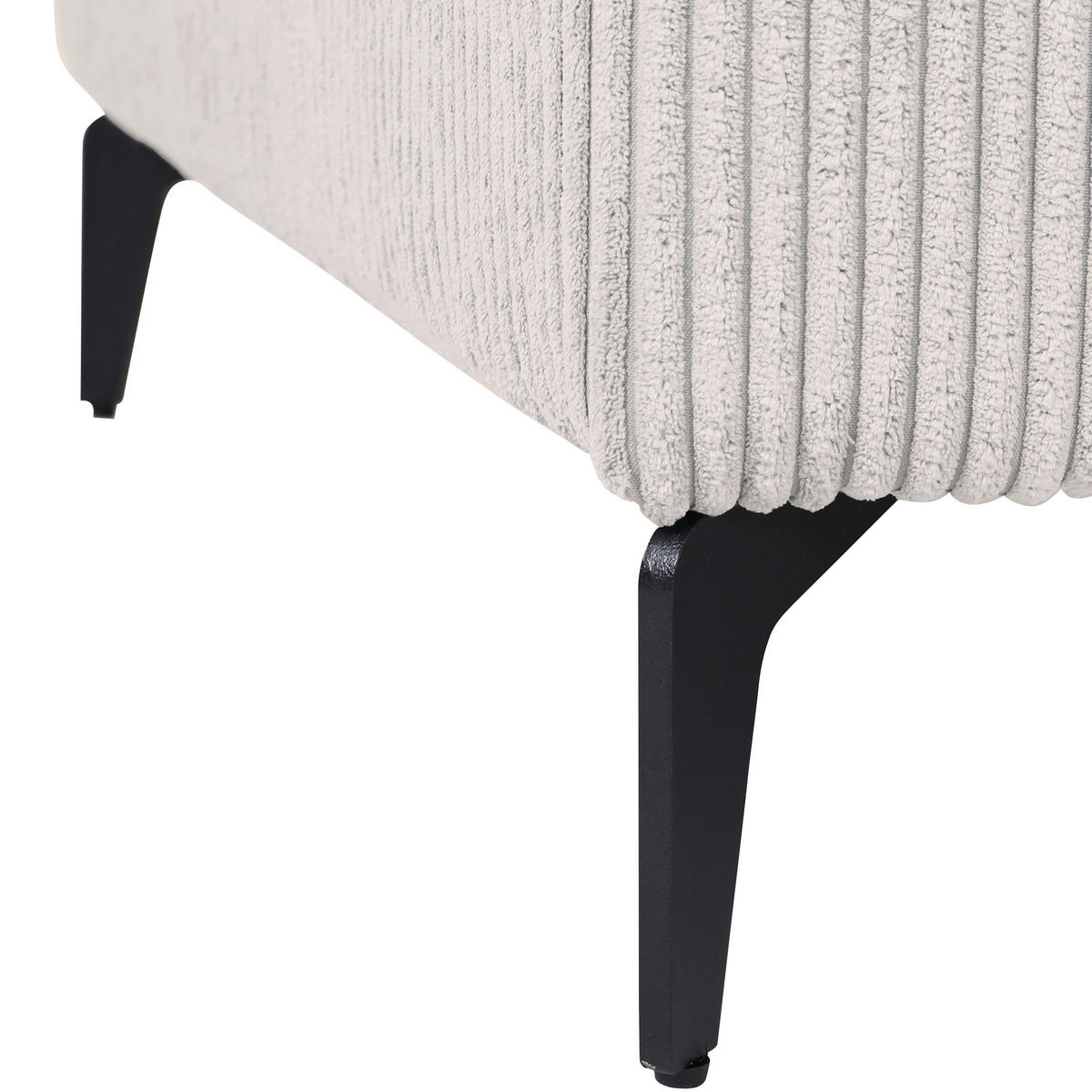 ECKSOFA in Cord Naturfarben  - Schwarz/Naturfarben, Konventionell, Textil/Metall (285/170cm) - Carryhome