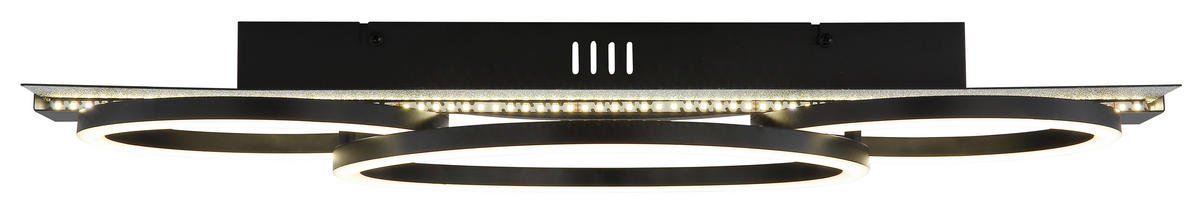 LED-DECKENLEUCHTE 62,2/30/8,8 cm   - Silberfarben/Schwarzchrom, Design, Kunststoff/Metall (62,2/30/8,8cm) - Globo