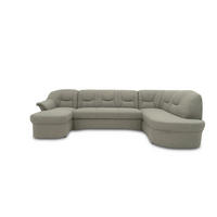 WOHNLANDSCHAFT Graubraun Mikrofaser  - Graubraun/Schwarz, KONVENTIONELL, Kunststoff/Textil (146/295/180cm) - MID.YOU