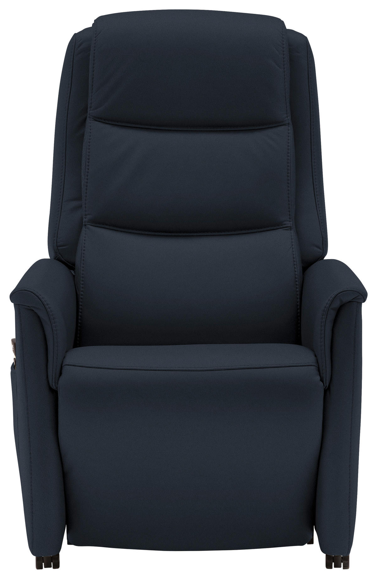 FERNSEHSESSEL Valdera  mit Relaxfunktion, Aufstehhilfe, Rücken echt Echtleder Dunkelblau  - Schwarz/Dunkelblau, KONVENTIONELL, Leder/Kunststoff (70/107/88cm) - Livetastic