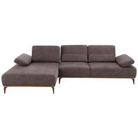 ECKSOFA 16580 Sprint in Mikrofaser Mokka  176/298 cm  - Beige/Bronzefarben, Natur, Textil/Metall (176/298cm) - Valnatura