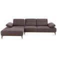 ECKSOFA 16580 Sprint in Mikrofaser Mokka  176/298 cm  - Beige/Bronzefarben, Natur, Textil/Metall (176/298cm) - Valnatura