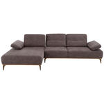 ECKSOFA 16580 Sprint in Mikrofaser Mokka  176/298 cm  - Beige/Bronzefarben, Natur, Textil/Metall (176/298cm) - Valnatura