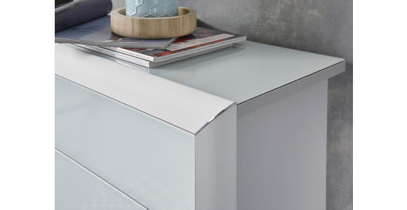 SCHUHSCHRANK Weiß, Alufarben  - Alufarben/Weiß, Design, Glas/Holzwerkstoff (109/104/28cm) - Dieter Knoll