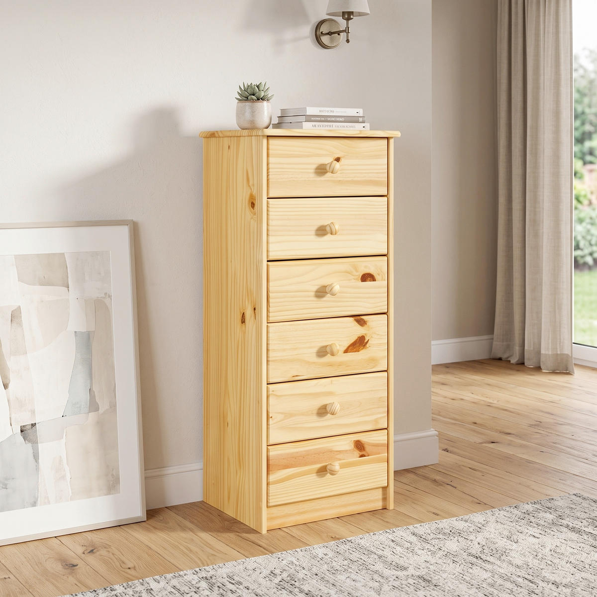 KOMMODE , 43/106/35 cm, 6 Schublade(n)  - Naturfarben, Design, Holz (43/106/35cm) - MID.YOU