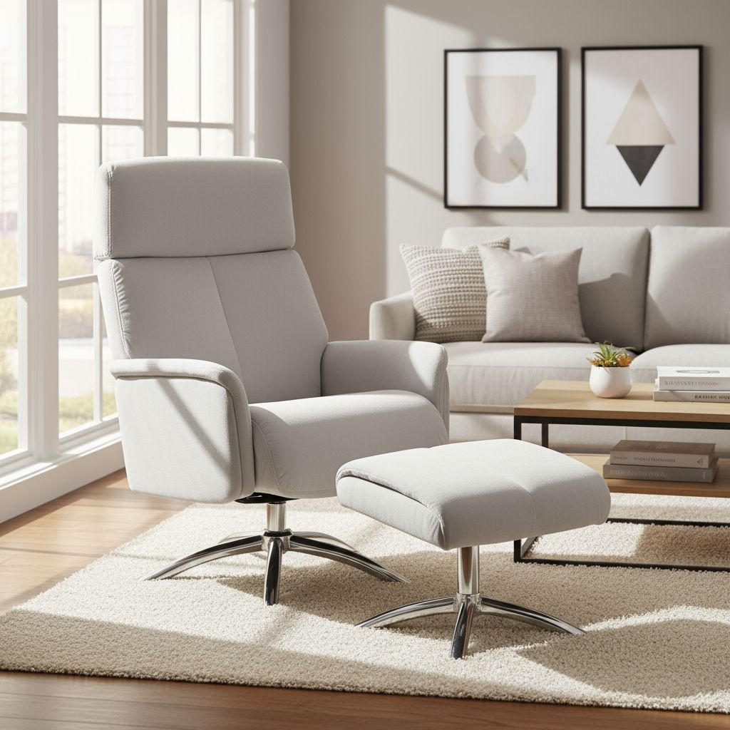 RELAXSESSELSET Samt Hocker    - Chromfarben/Grau, MODERN, Textil/Metall (72/103.5/88cm) - P & B