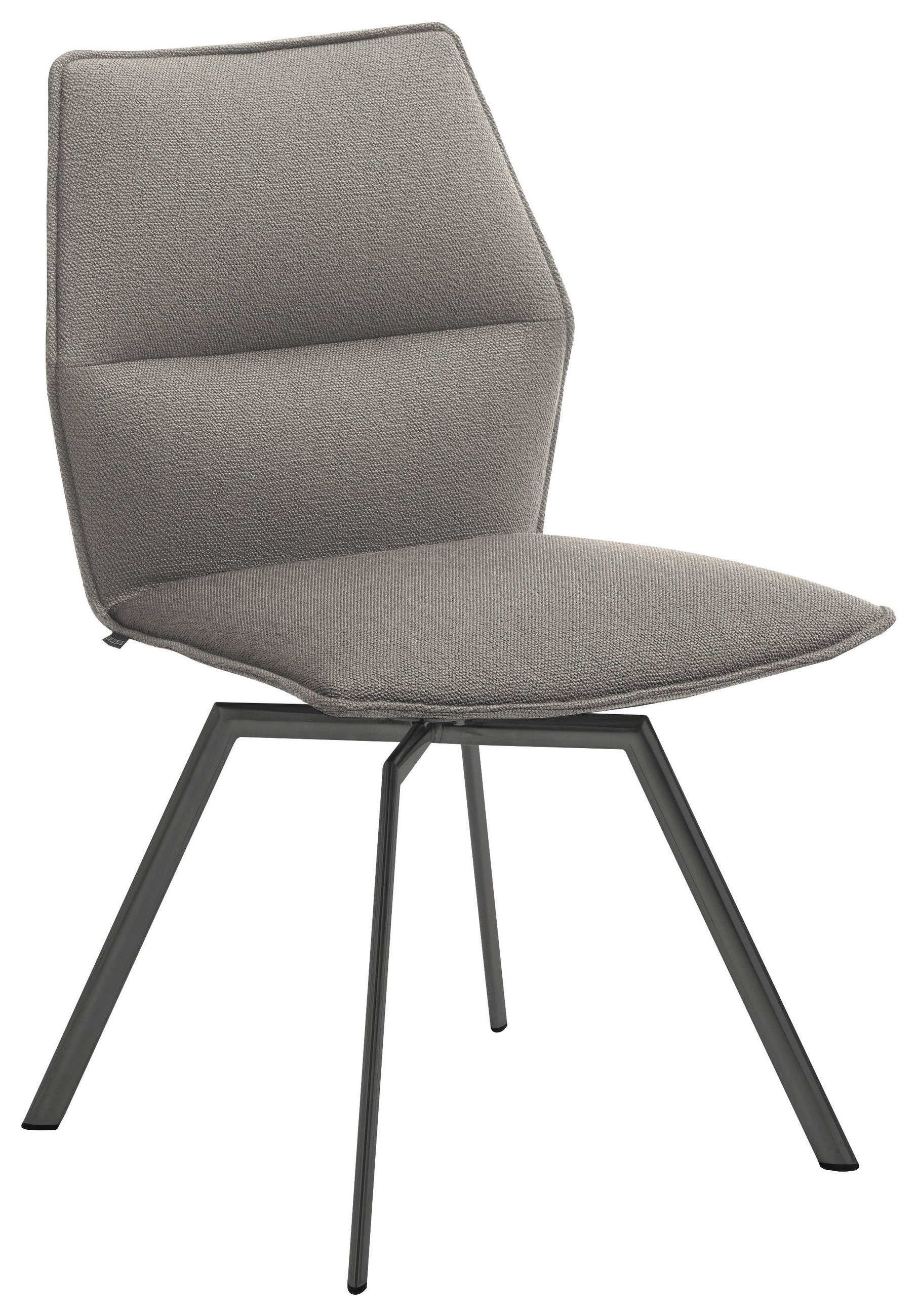 STUHL  Lederauswahl, Stoffauswahl, Typenauswahl, Sitzfläche 360° drehbar   Anthrazit, Graubraun  - Anthrazit/Graubraun, Design, Textil/Metall (49/86/60cm) - Venjakob