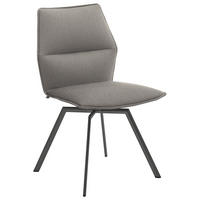 STUHL  Lederauswahl, Stoffauswahl, Typenauswahl, Sitzfläche 360° drehbar   Anthrazit, Graubraun  - Anthrazit/Graubraun, Design, Textil/Metall (49/86/60cm) - Venjakob