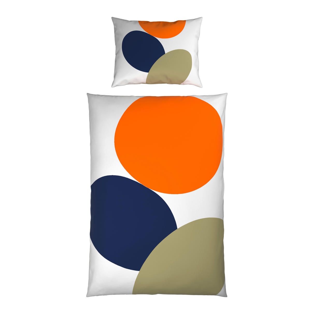 BETTWÄSCHE Satin 140/200 cm  - Salbeigrün/Orange, Design, Textil (140/200cm) - Novel