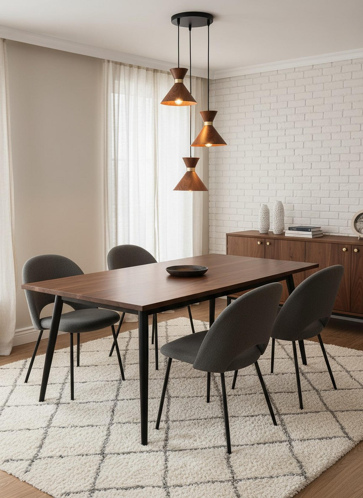 HÄNGELEUCHTE 64,5/132,5 cm    - Walnussfarben, Trend, Metall (64,5/132,5cm) - Novel