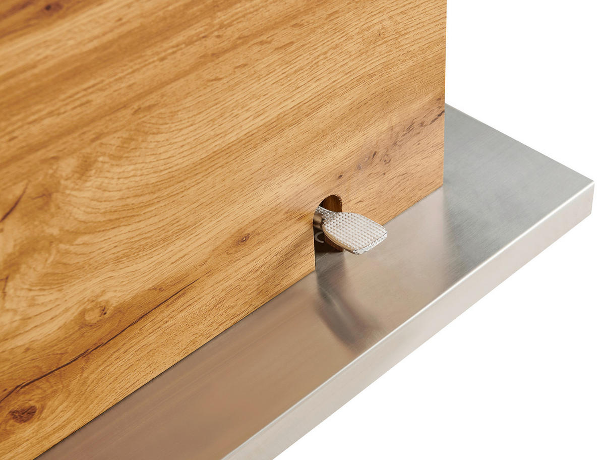 DOHÁNYZÓASZTAL fém, faalapú anyag 140/70/48-77 cm   - tölgyfa/fehér, Design, faalapú anyag/fém (140/70/48-77cm) - Livetastic