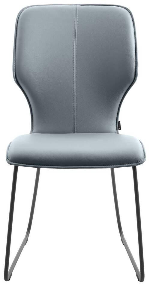 STUHL Echtleder Grau  - Dunkelgrau/Grau, Design, Leder/Metall (49/95/63cm) - Musterring