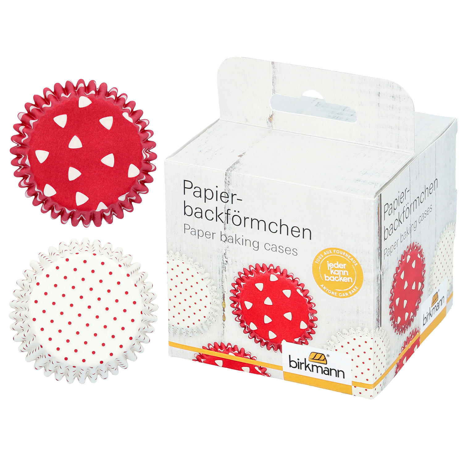 PAPIERFÖRMCHEN  - Rot/Weiß, Basics, Papier (7/3,2/7cm)