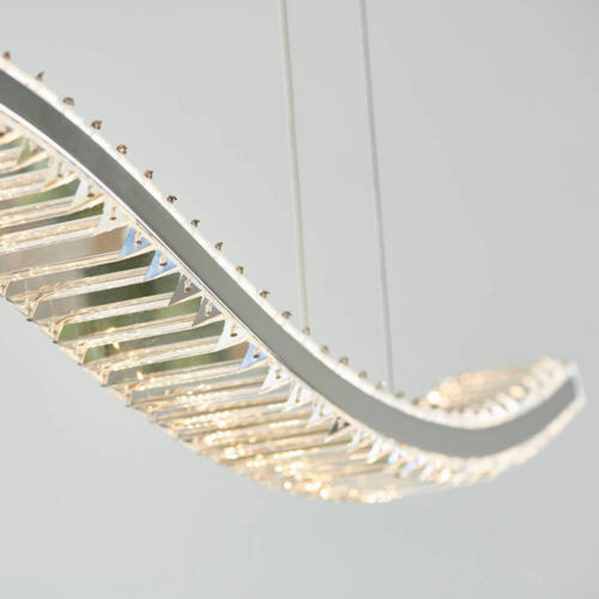 KRISTALL-HÄNGELEUCHTE 96/7,5/160 cm   - Klar/Nickelfarben, Design, Glas (96/7,5/160cm) - ENDON