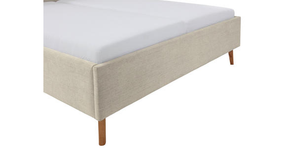 POLSTERBETT PAULO 180/200 cm  in Beige  - Eichefarben/Beige, Design, Holz/Textil (180/200cm) - Xora