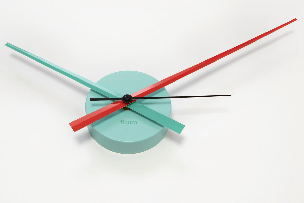UHR Orange, Türkis, Pastellblau  - Türkis/Pastellblau, Design, Kunststoff/Metall (43.5/11.5/9cm)