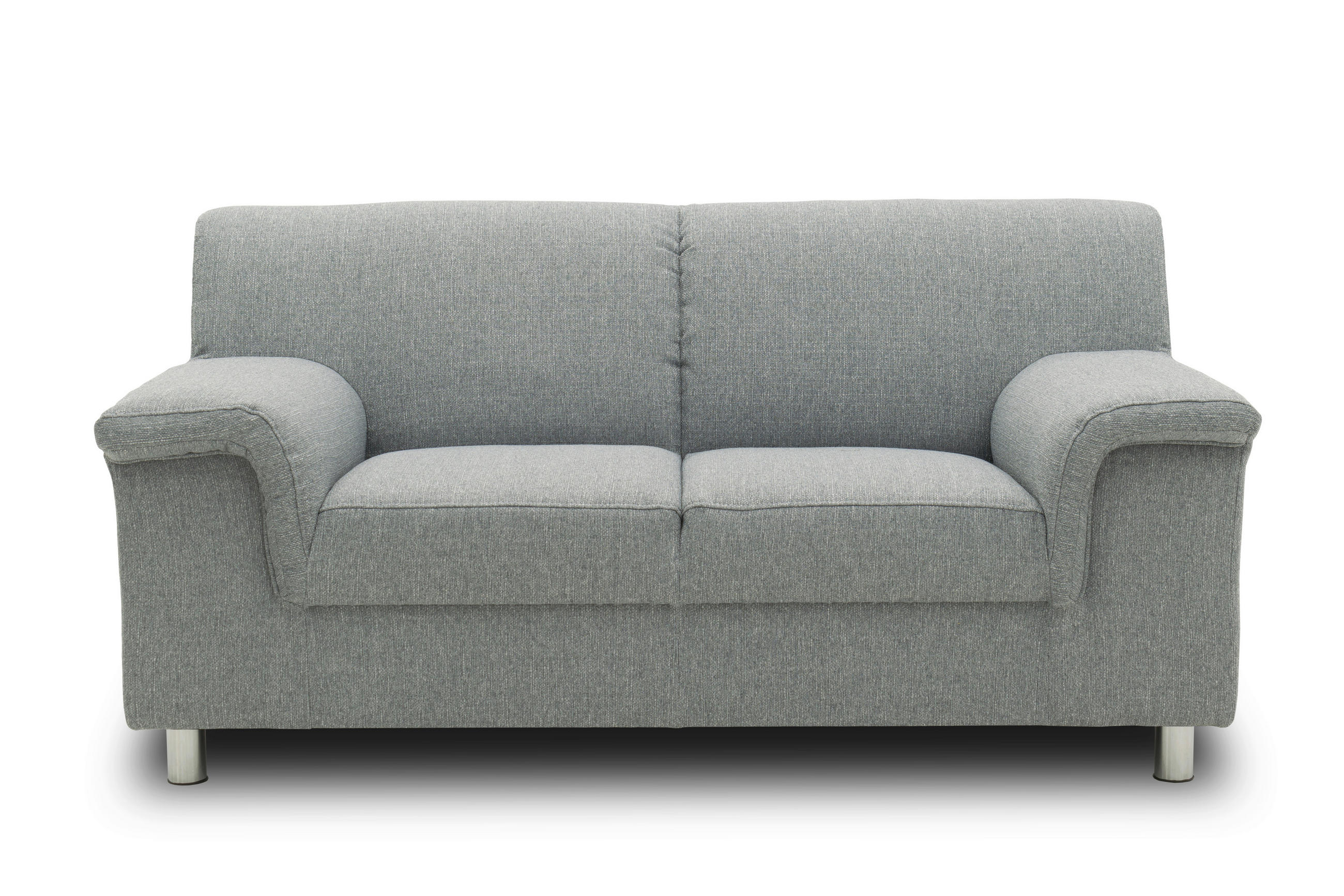 2-SITZER-SOFA Webstoff Silberfarben  - Chromfarben/Silberfarben, KONVENTIONELL, Textil/Metall (145/72/80cm) - MID.YOU