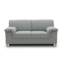 2-SITZER-SOFA Webstoff Silberfarben  - Chromfarben/Silberfarben, KONVENTIONELL, Textil/Metall (145/72/80cm) - MID.YOU