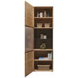 VITRINE  in massiv Wildeiche Wildeiche - Wildeiche/Schwarz, Natur, Glas/Holz (61,9/207/37,1cm) - Valnatura