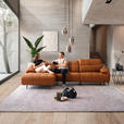 ECKSOFA in Echtleder Cognac  313/165 cm  - Cognac/Schwarz, Design, Leder/Metall (313/165cm) - Emilio Belluti