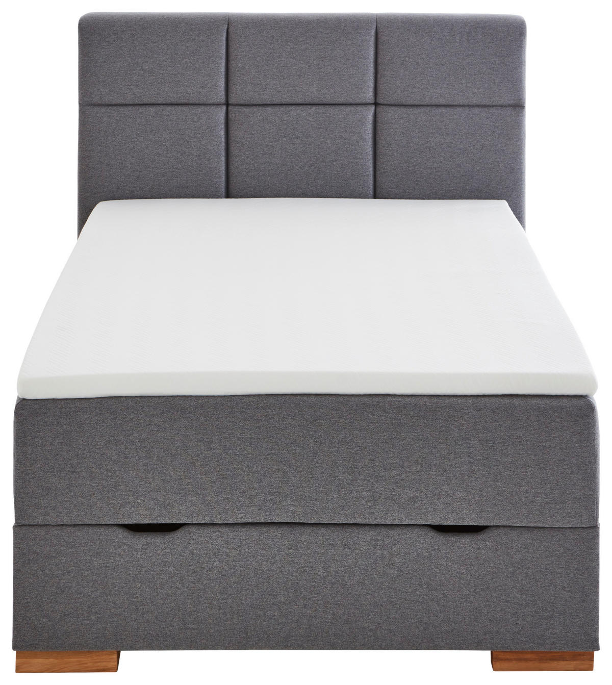 BOXSPRINGOVÁ POSTEĽ, 140/200 cm sivá - sivá/farba duba, Basics, drevo/textil (140/200cm) - home24