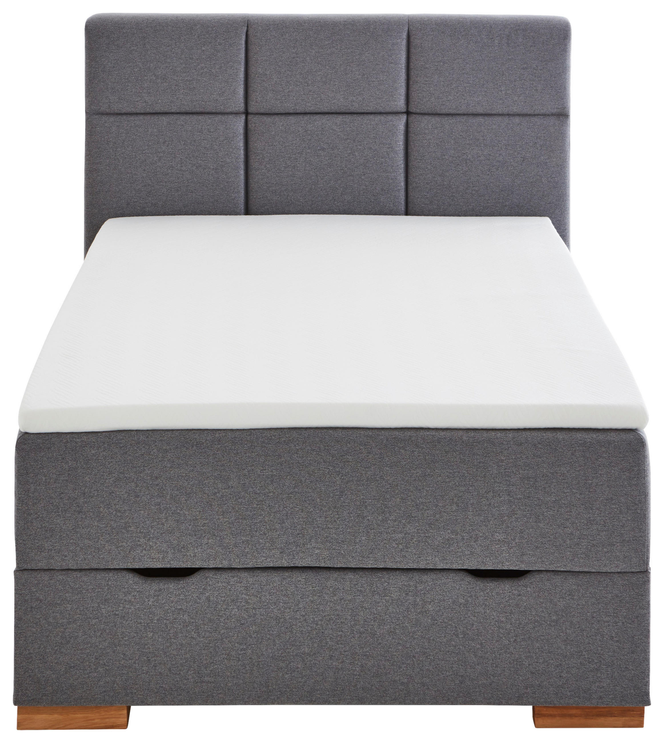 Thumbnail - home24 Boxspringbett, Grau, Textil, Höhe ca. 15 cm, 140x200 cm, Reach, Goldenes M, in verschiedenen Größen erhältlich, B...