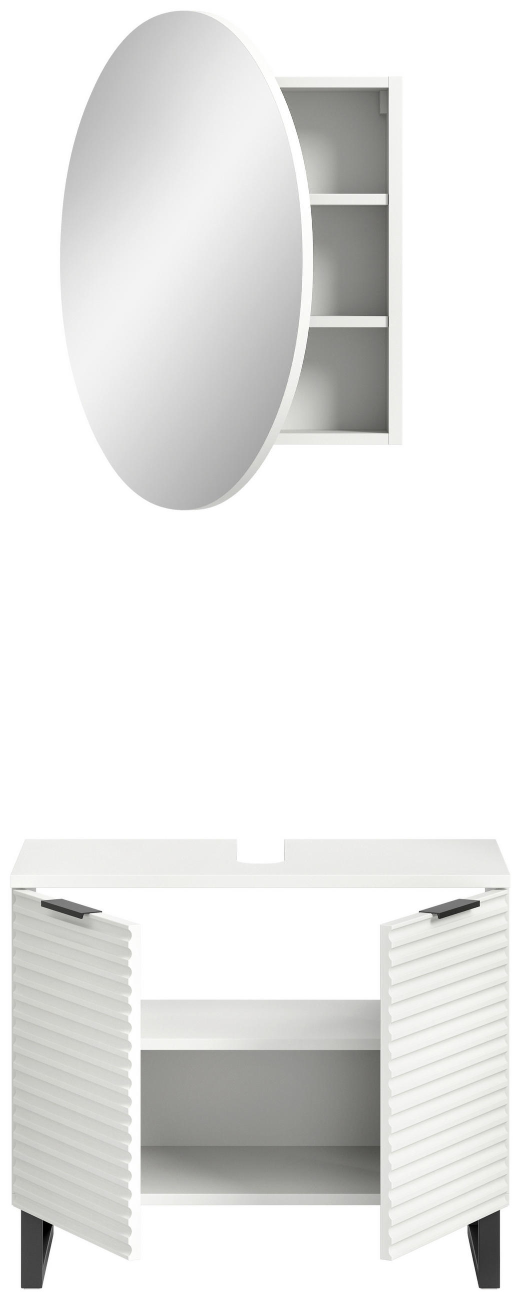 KOPALNICA  bela  - črna/bela, Moderno, kovina/leseni material (70cm) - MID.YOU