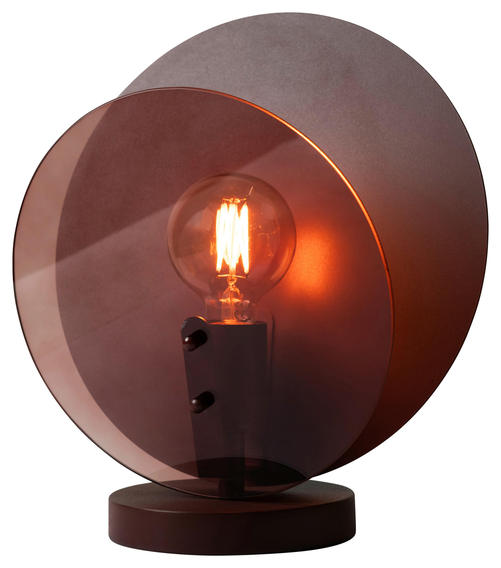 STOLNÍ LAMPA, nástěnný stmívač, E27, 15/32,5 cm  - bordeaux, Design, kov/sklo (15/32,5cm) - It's about Romi