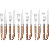 STEAKBESTECK Ranch 12-teilig   - Edelstahlfarben/Braun, Design, Holz/Metall (26/23/5.5cm) - WMF