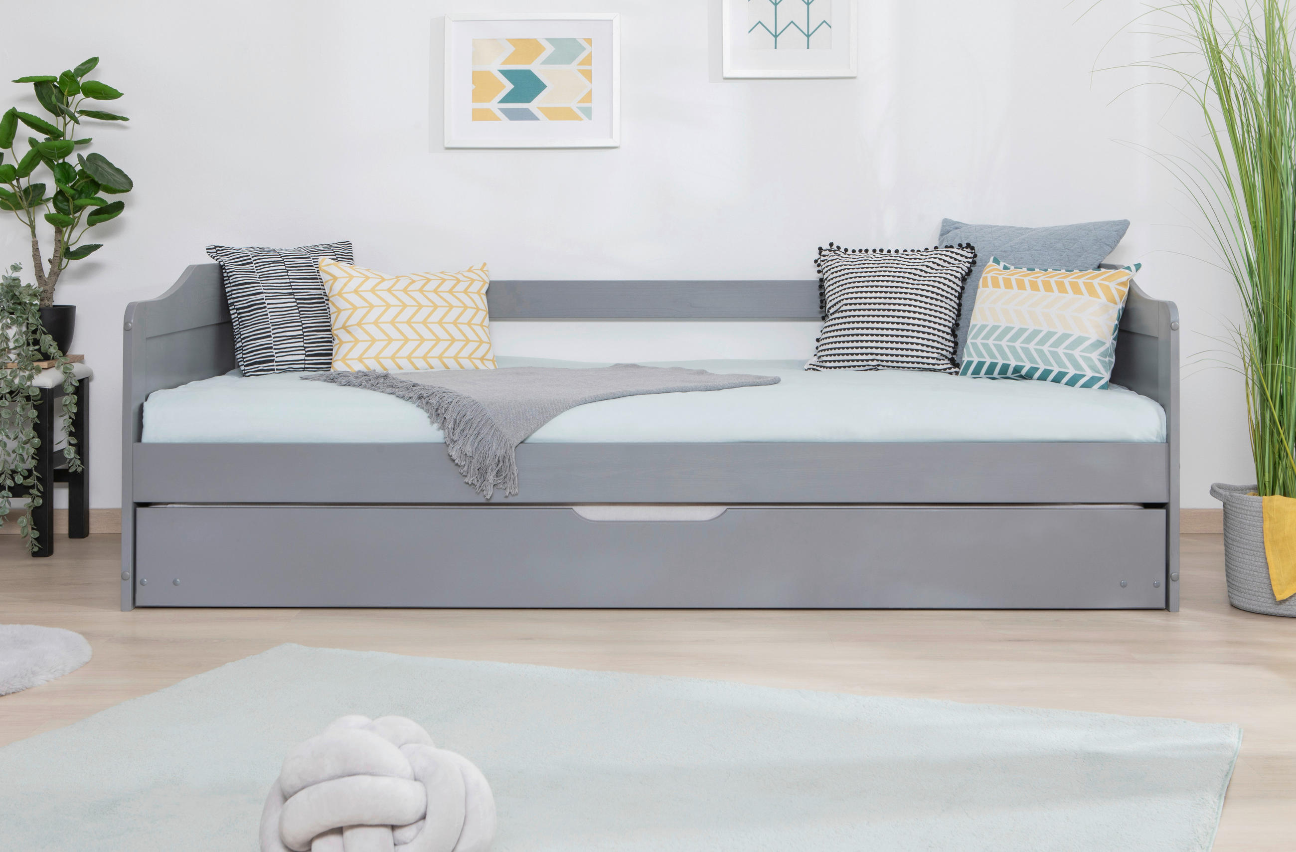 Livetastic Ausziehbett Hellgrau 90x200 cm