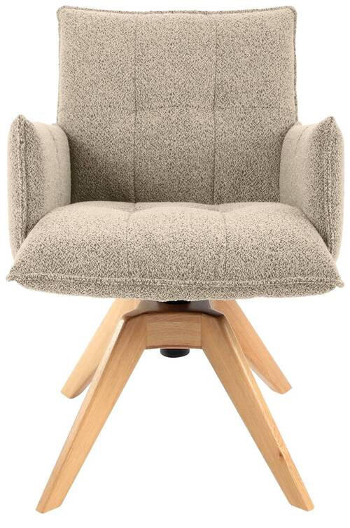 ARMLEHNSTUHL  in Webstoff  - Eichefarben/Beige, Design, Holz/Textil (57/86/65cm) - Valnatura
