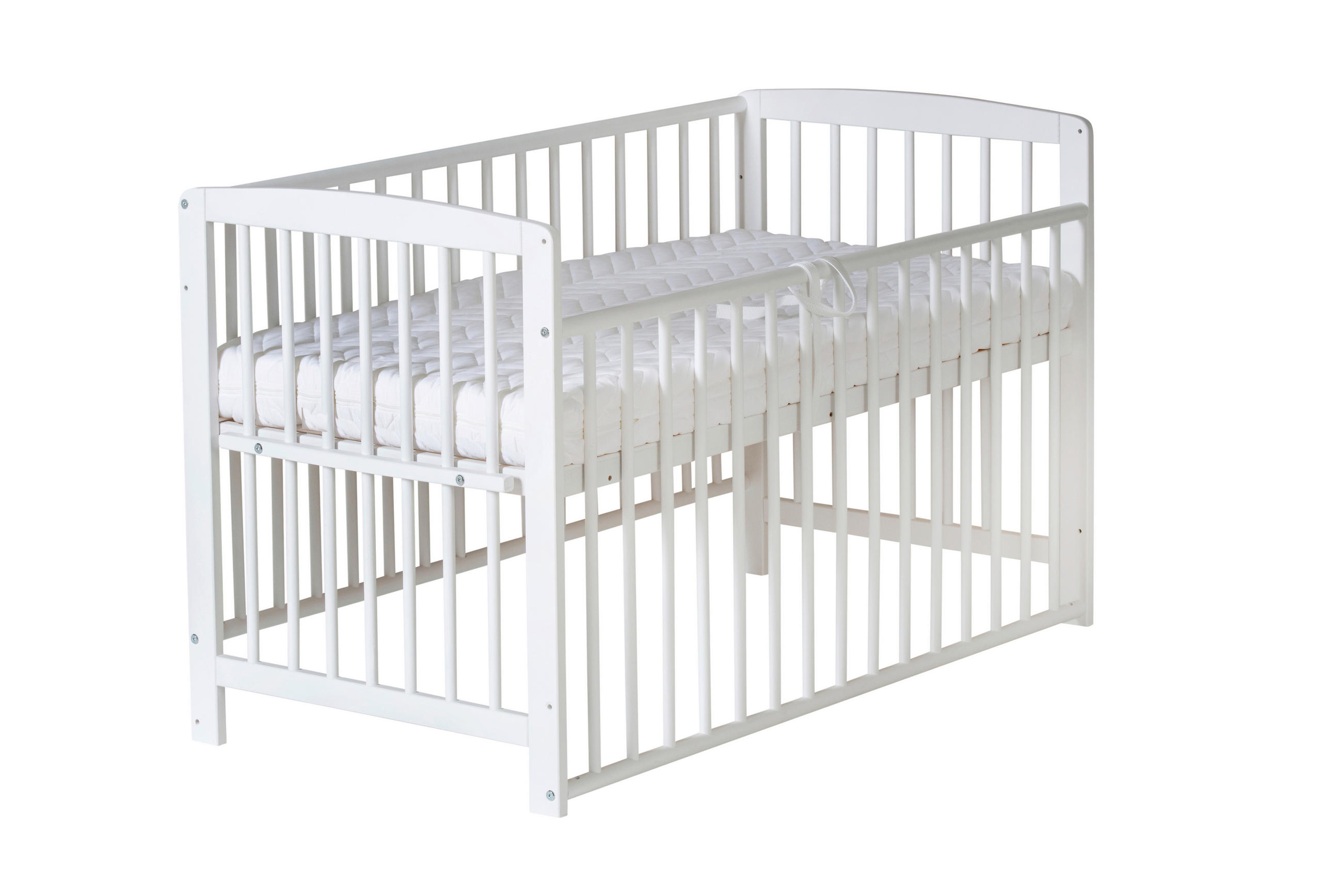 BEISTELLBETT 124/65/77 cm  - Weiß, Basics, Holz (124/65/77cm) - Schardt