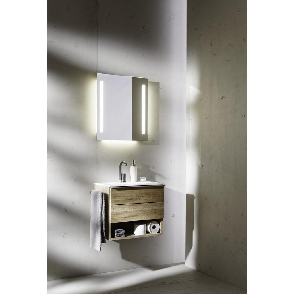 Thumbnail - Voglauer Badezimmer, Weiß, Eiche, Holz, Stein, Wildeiche, furniert, massiv, 1 Schubladen, 64.4 cm, Goldenes M, Made in A...