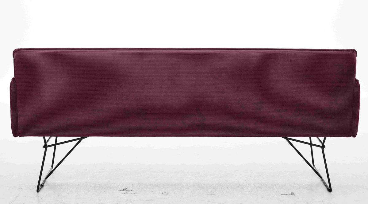 SITZBANK 212/89/70 cm  in Weinrot  - Weinrot/Schwarz, Design, Textil/Metall (212/89/70cm) - Pure Home Lifestyle