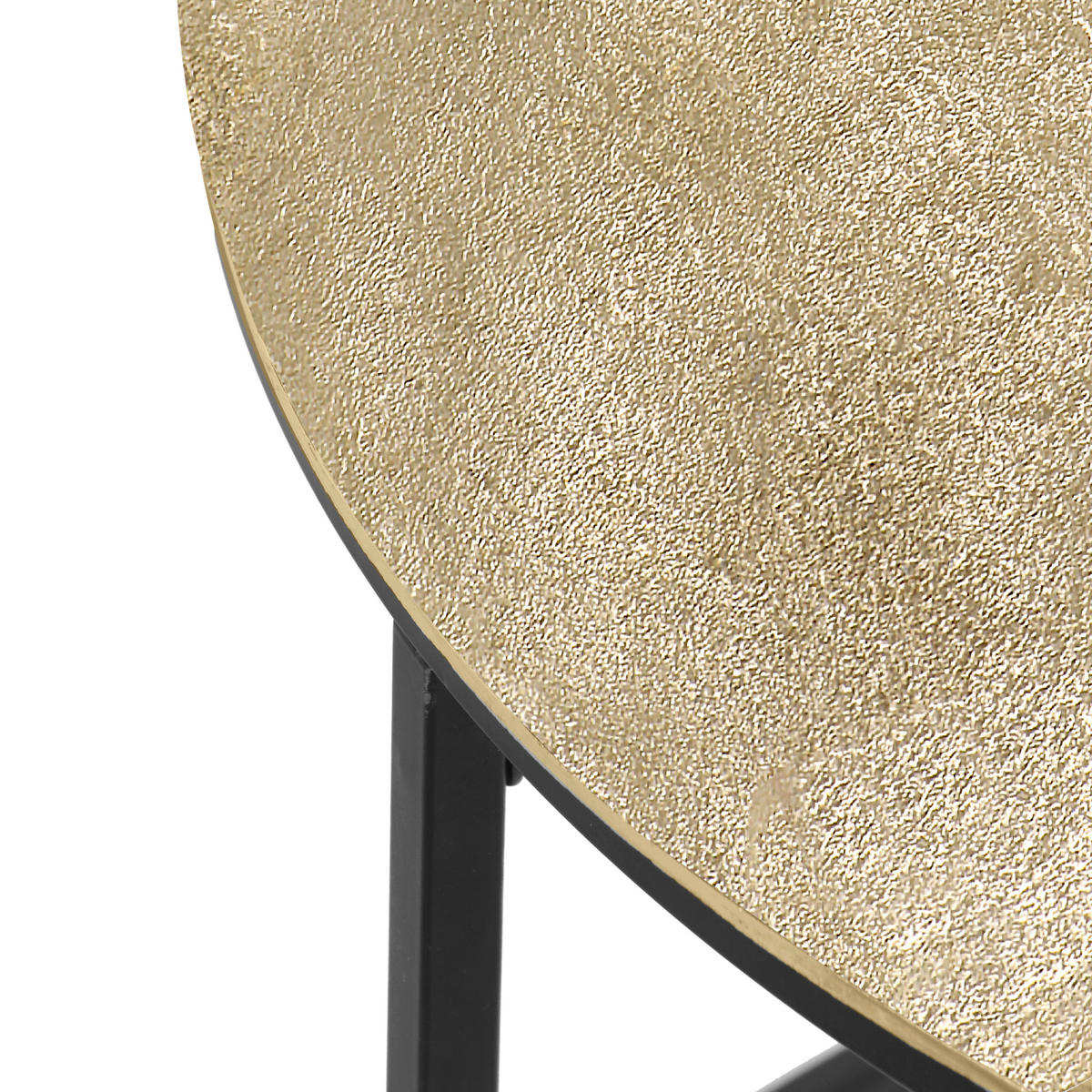 BEISTELLTISCH 60/60/46 cm Schwarz, Goldfarben rund  - Goldfarben/Schwarz, Design, Metall (60/60/46cm) - Boxxx