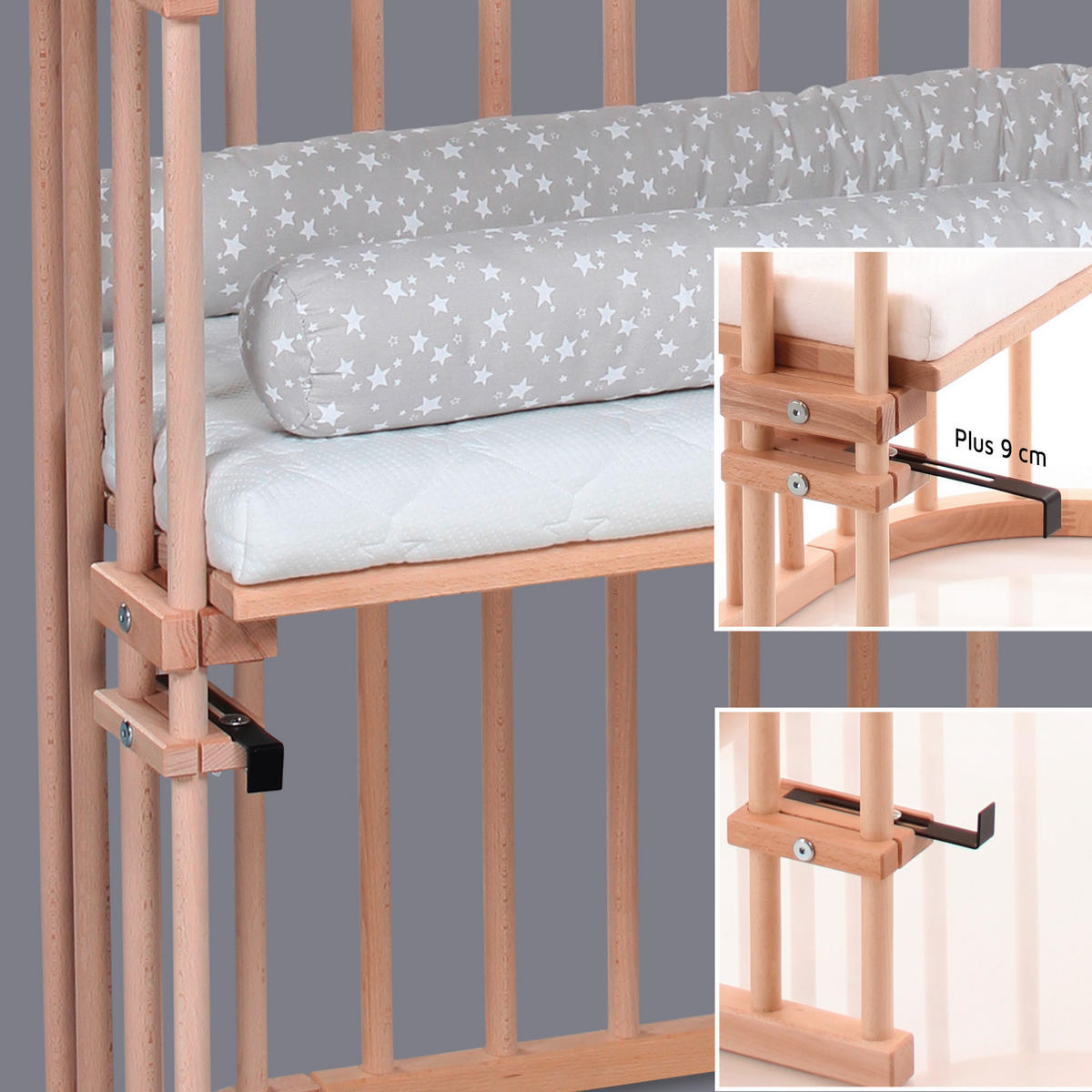 BEISTELLBETT Babybay Original 87/46/79 cm  - Naturfarben, Basics, Holz (87/46/79cm) - Babybay