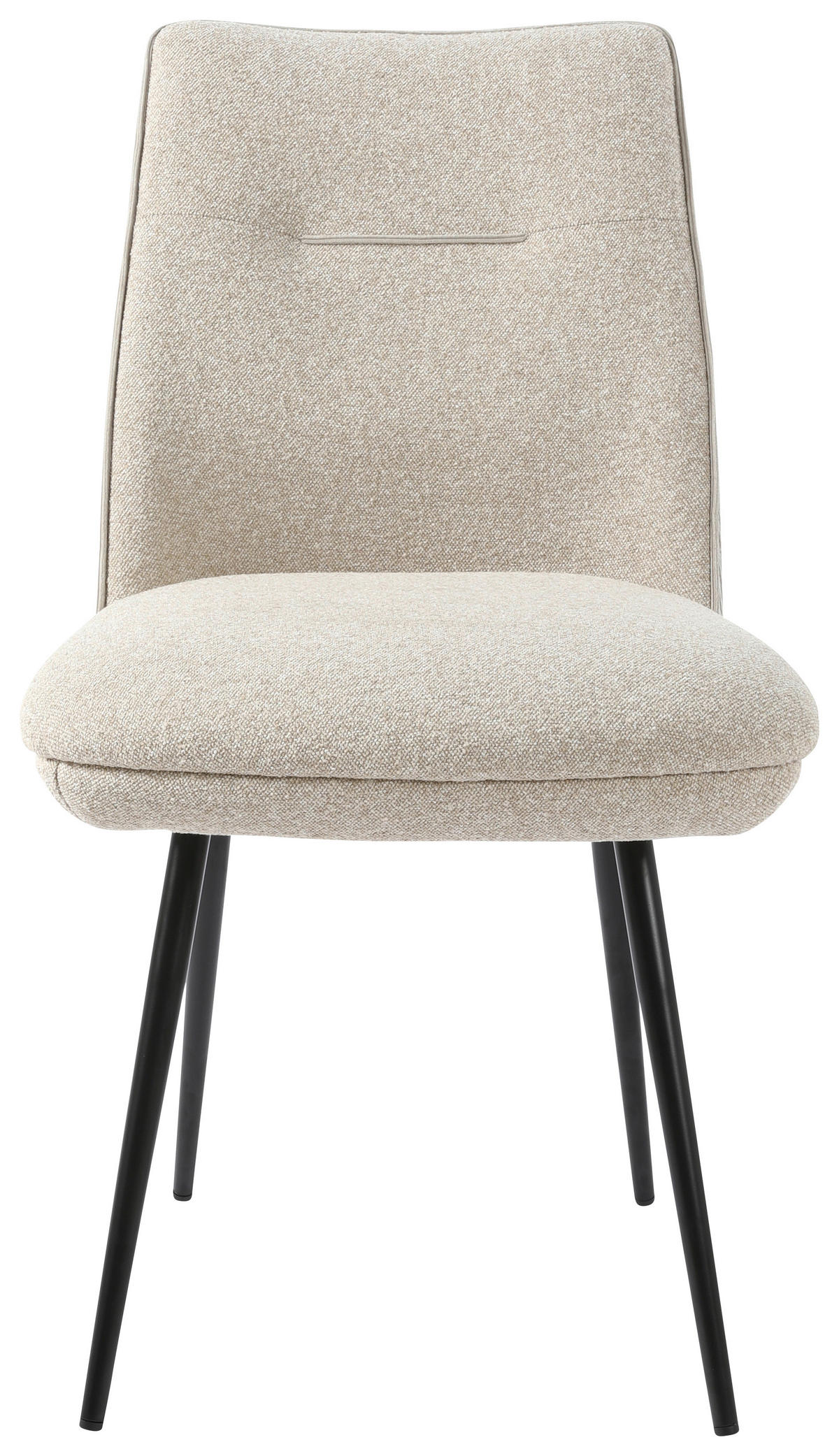 STOL, kovina, tekstil krem barve  - črna/krem barve, Design, kovina/tekstil (48/86/62cm) - Carryhome