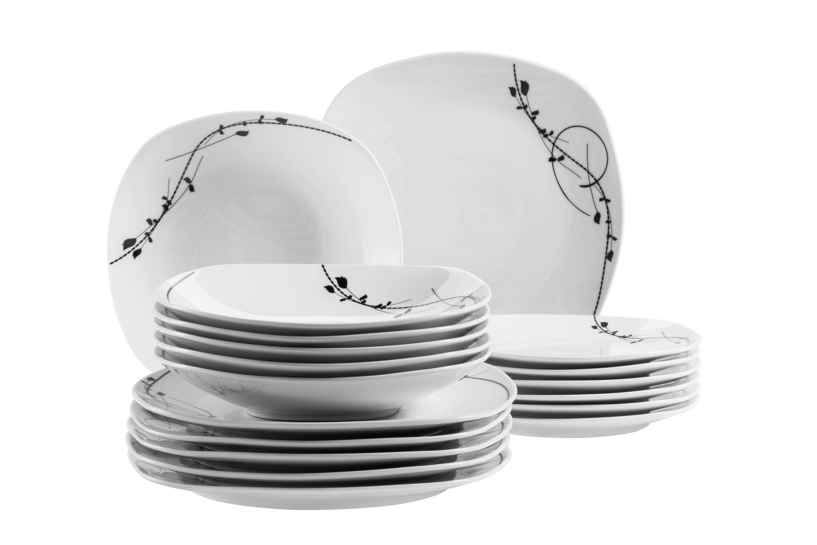 TAFELSERVICE Weiß 18-teilig  - Weiß, Basics, Keramik - Mäser