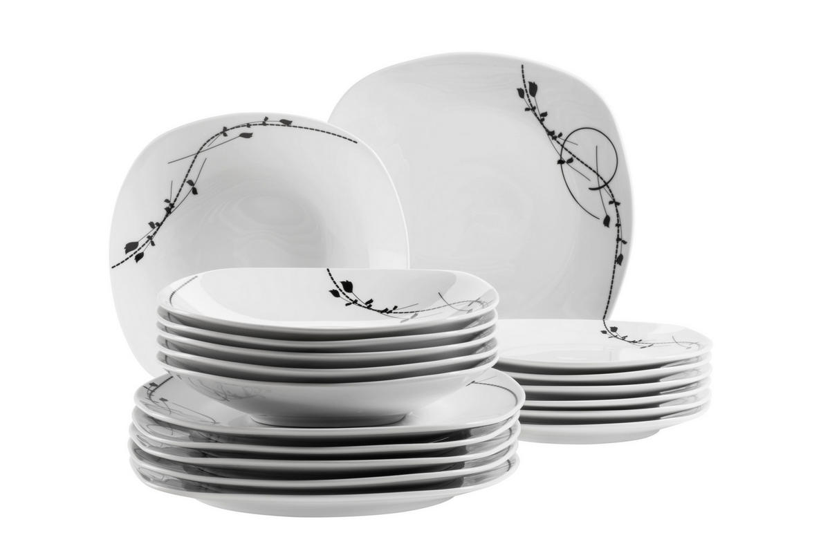 TAFELSERVICE 18-teilig  - Weiss, Basics, Keramik - Mäser
